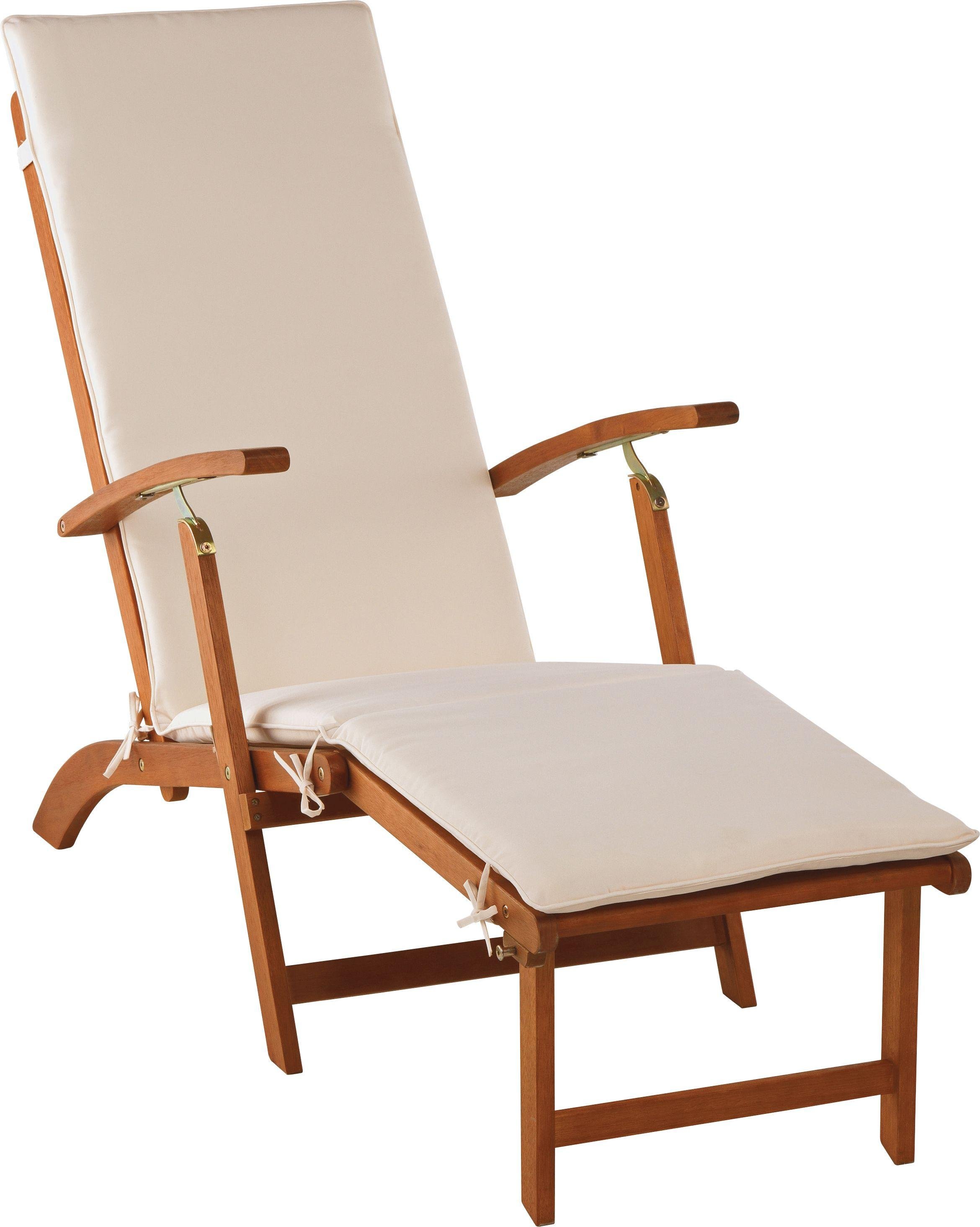 Argos Home Folding Wooden Sun Lounger - Cream