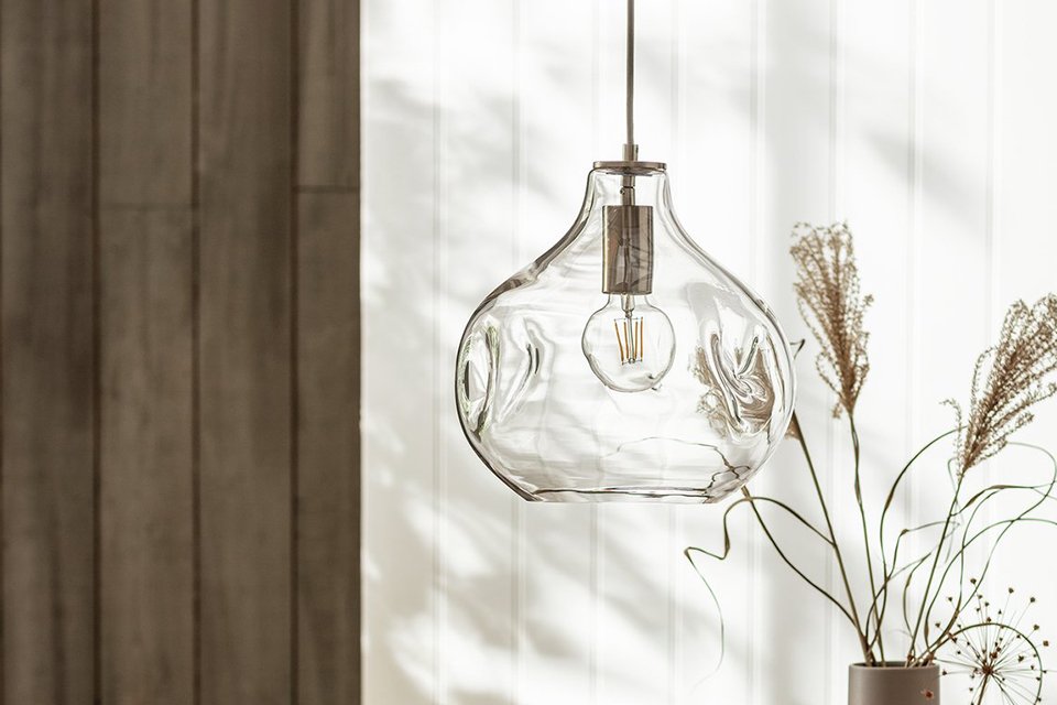 Habitat Ori Dimple Glass Pendant - Clear.