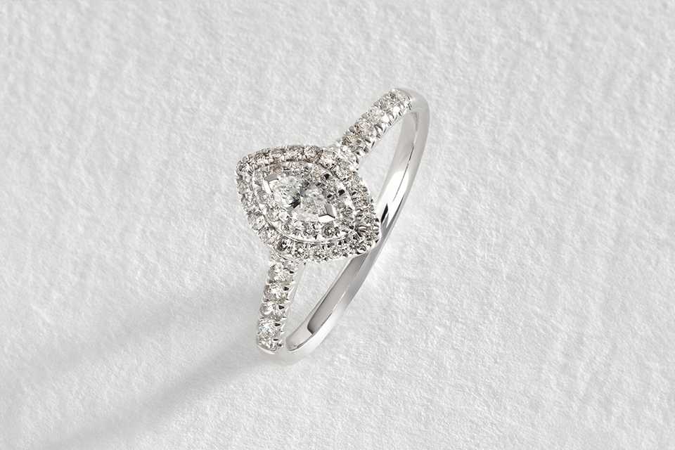 Revere 9ct White Gold 0.40ct Diamond Engagement Ring - K.