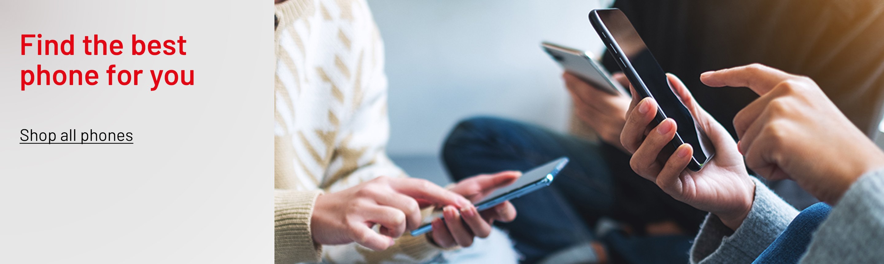 A banner with SIM Free Samsung Galaxy S25+ 5G 256GB AI Mobile Phone and three people using mobile phones.