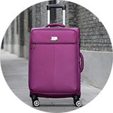 Soft sided suitcase.