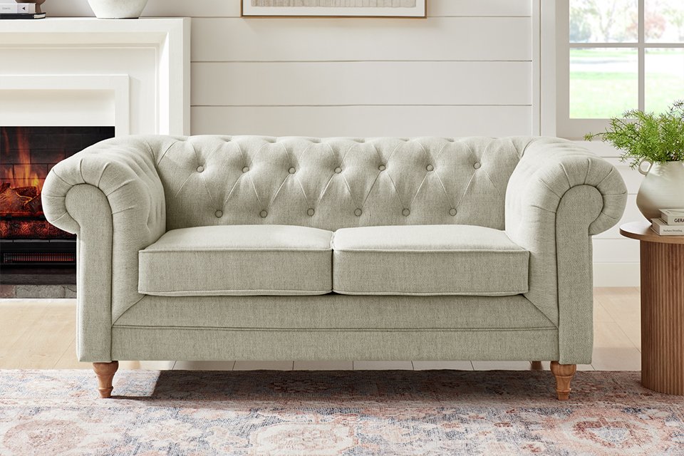 A Habitat 2-seater fabric sofa in a living room.