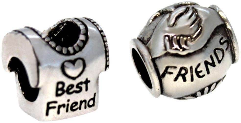 Link Up Sterling Silver Best Friend and Friend Charms - 2.