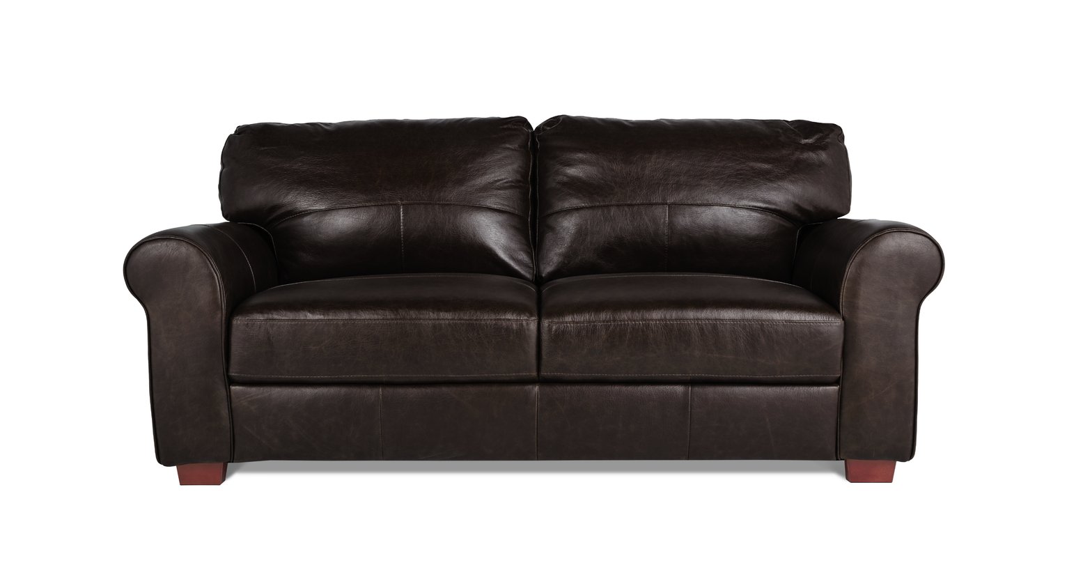 Habitat Salisbury Leather 3 Seater Sofa - Chocolate