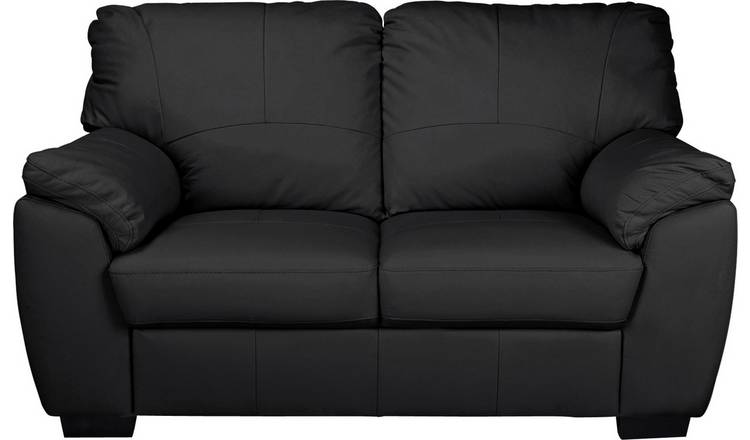 Argos Home Milano 2 Seater Leather Sofa - Black