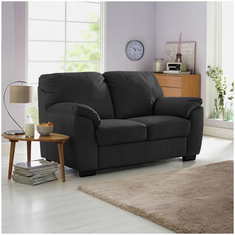 Argos Home Milano Leather 2 Seater Sofa - Black 0