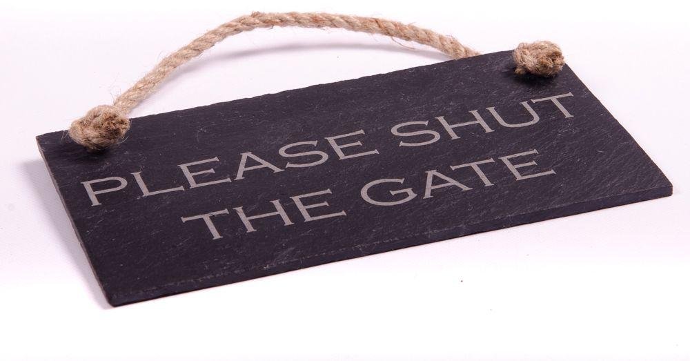 Review of Slate Hanging Sign - Please Shut the Gate