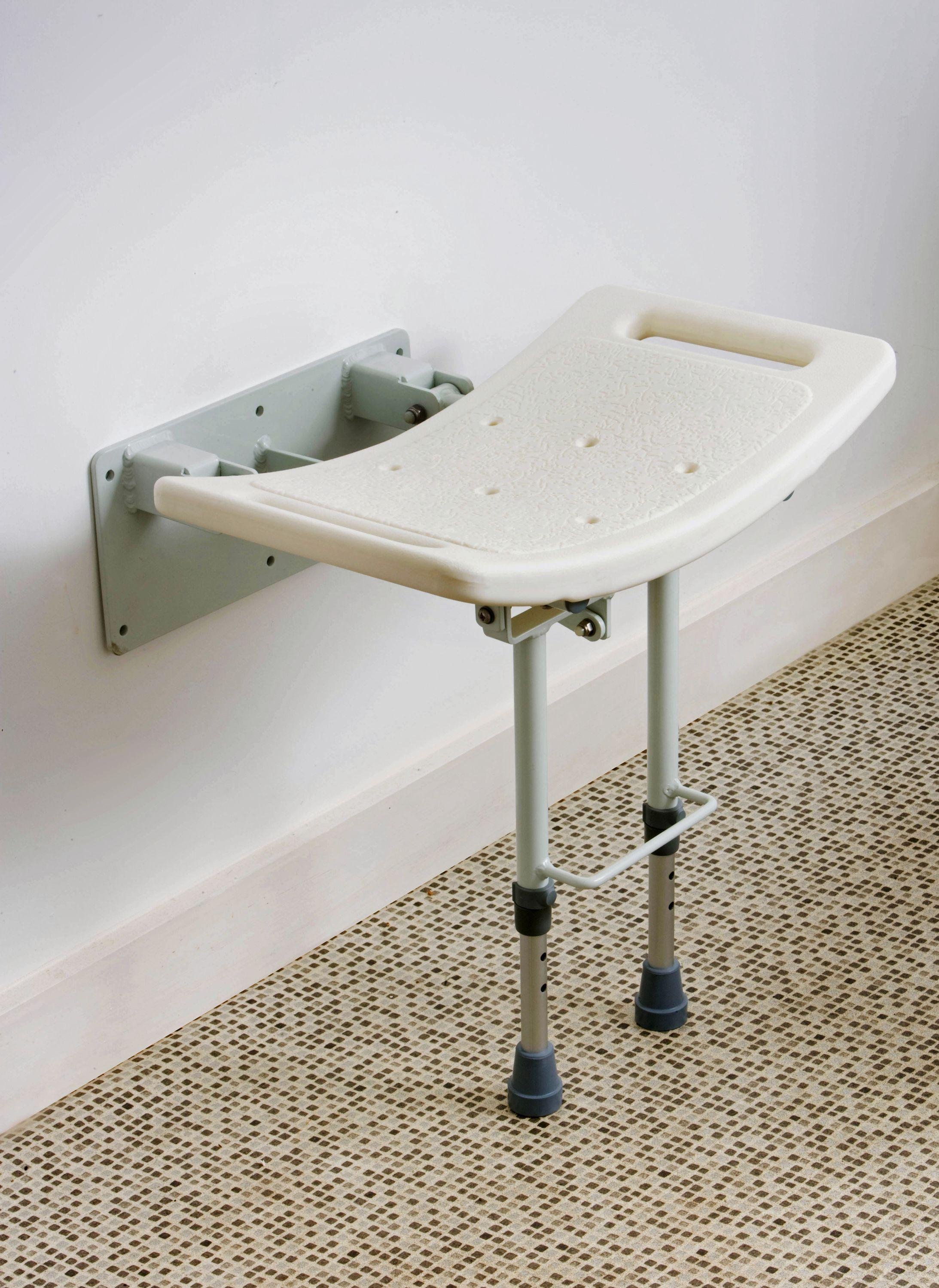 Shower Seat with Legs - Wall Mounted