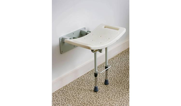 Folding wall discount mounted shower seat