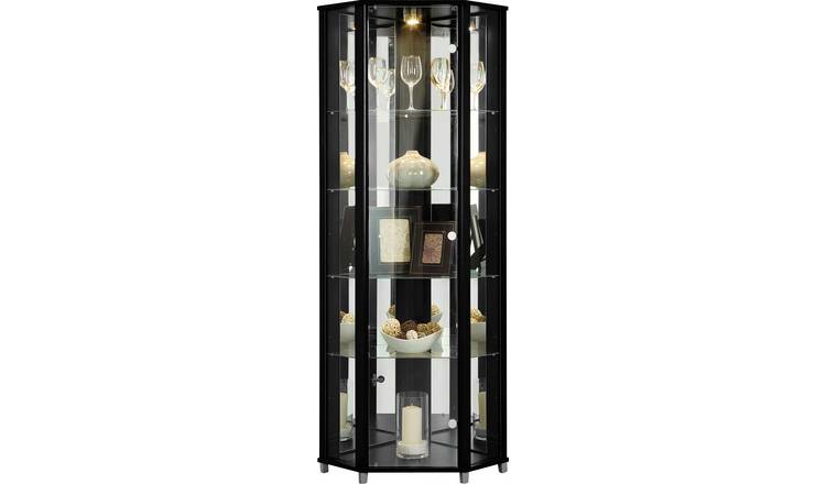 Black corner store china cabinet