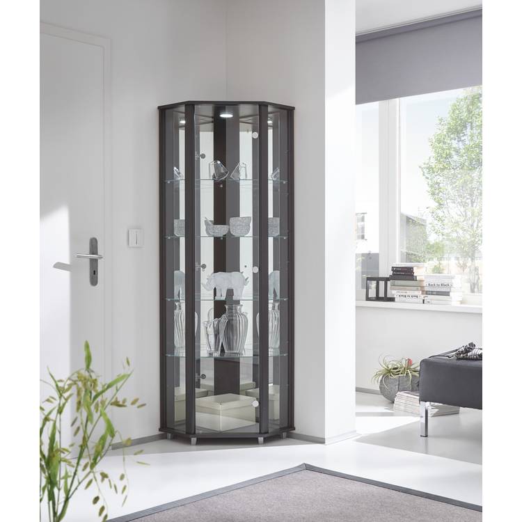 Argos Home 1 Glass Door Corner Display Cabinet - Black 0