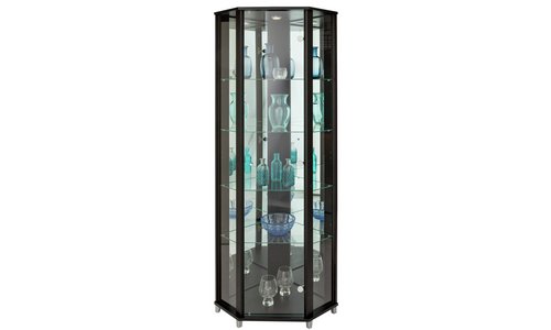 Home 1 Glass Door Corner Display Cabinet Black Bolivia Ubuy