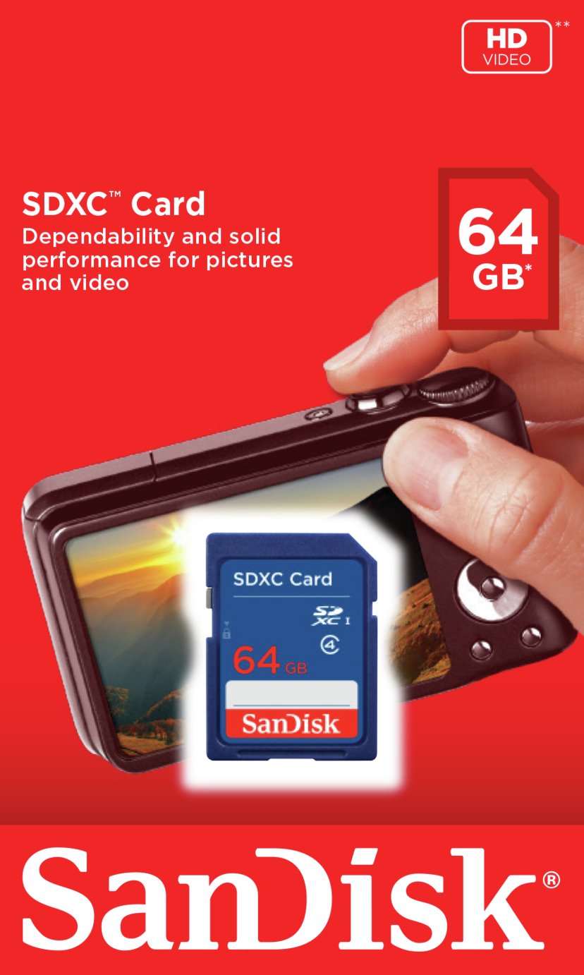 SanDisk Blue SD Memory Card - 64GB