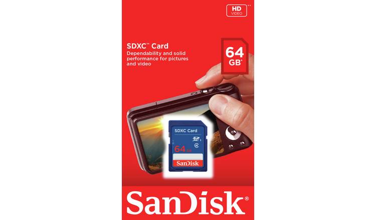 Buy Sandisk Blue Sdhc Memory Card 64gb Memory Cards Argos