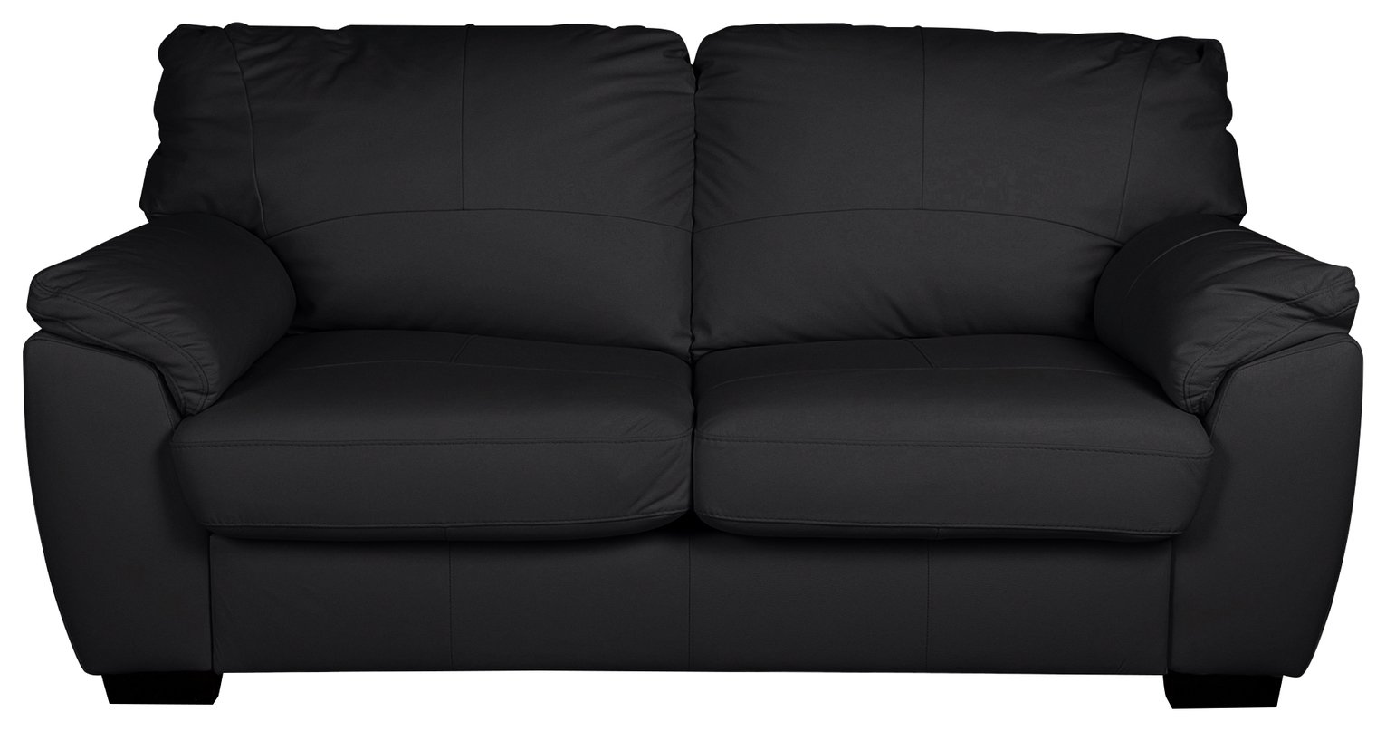 Argos Home Milano 2 Seater Leather Sofa Bed - Black