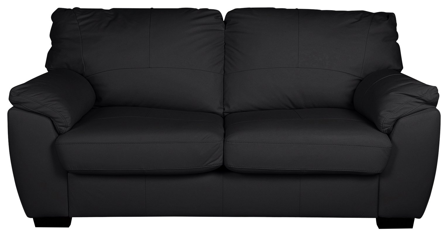 Argos Home Milano Leather 2 Seater Sofa Bed - Black