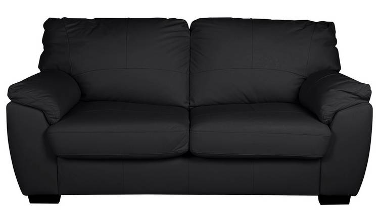 Argos Home Milano 2 Seater Leather Sofa Bed - Black