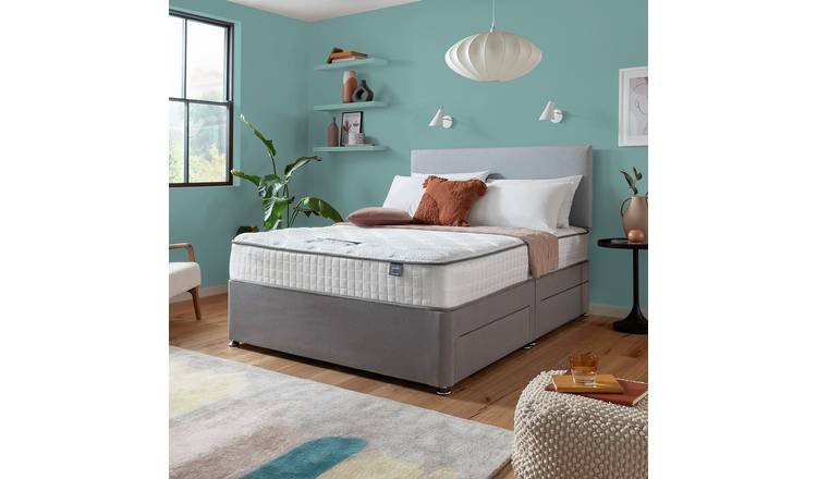 Silentnight Memory Kingsize 4 Drawer Divan Bed - Grey