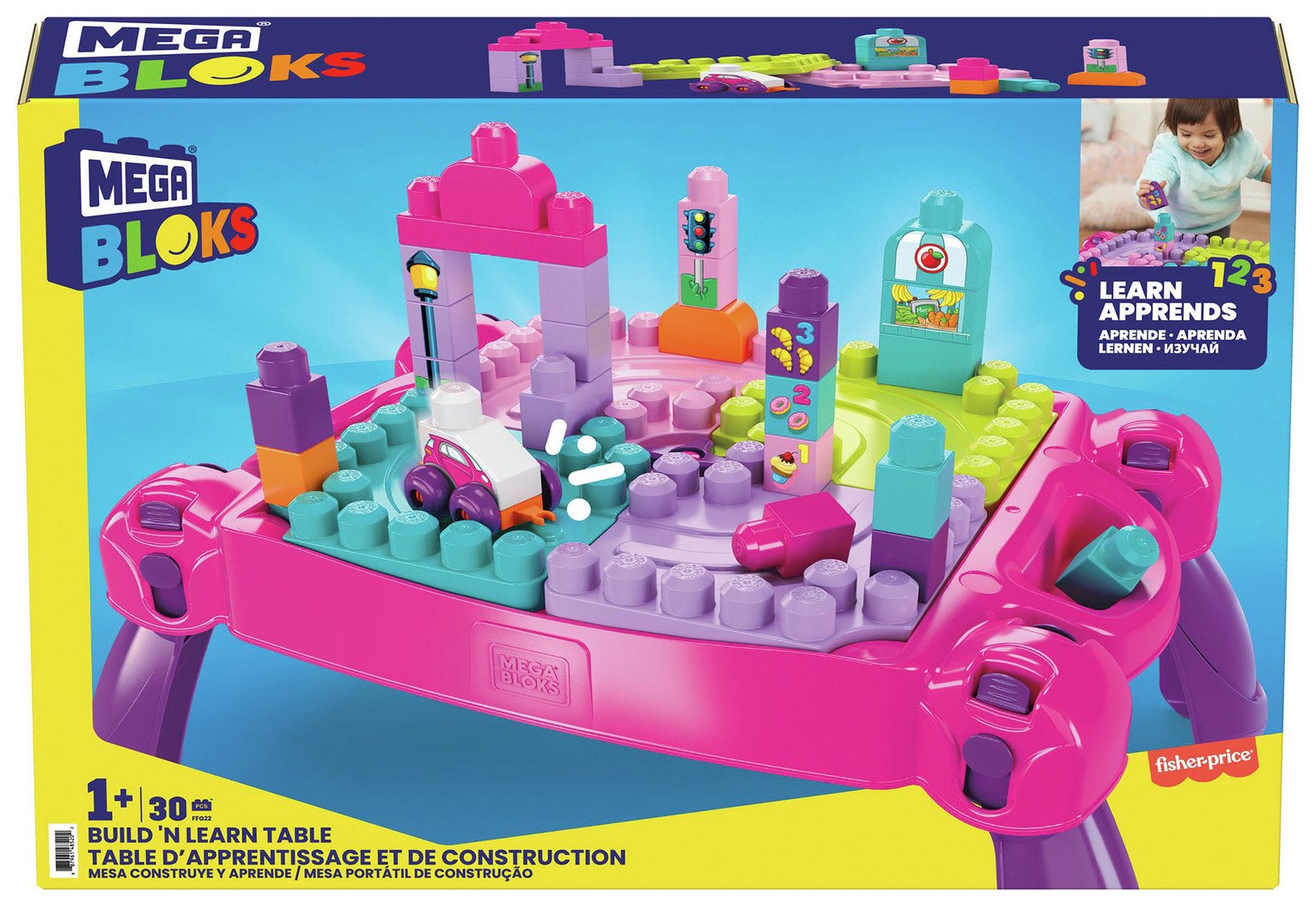 mega bloks build & learn table pink