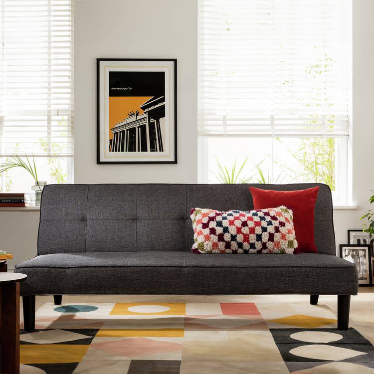Argos Home Patsy Fabric 2 Seater ClicClac SofaBed - Charcoal 0