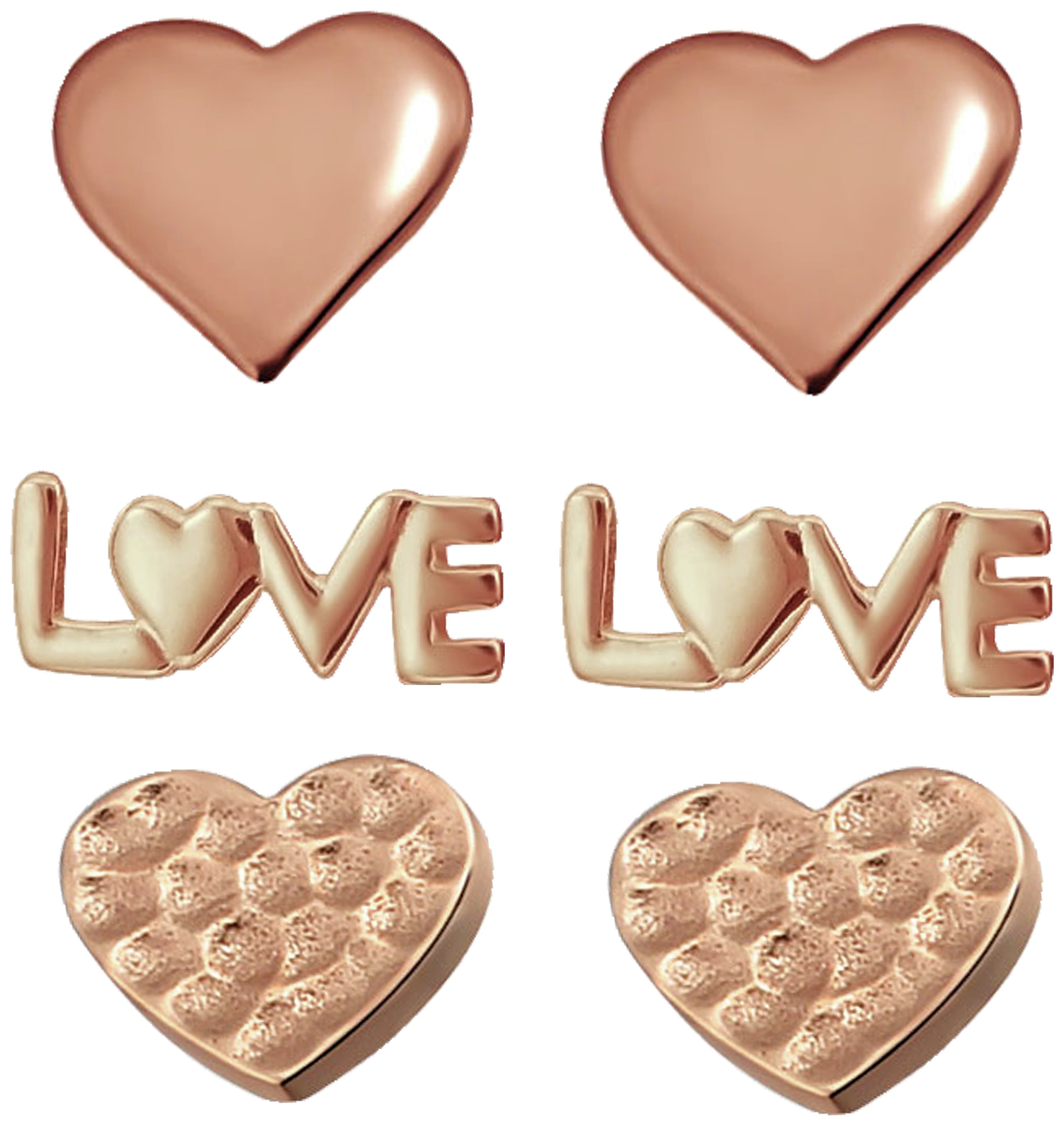 Link Up Rose Gold Plated Silver Love Heart Stud Earrings Reviews
