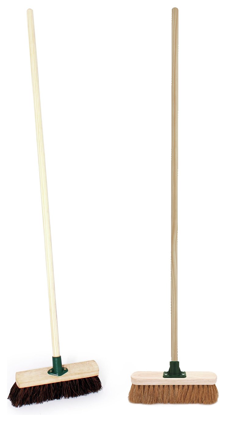 Charles Bentley Set of 2 Stiff and Soft Broom Set