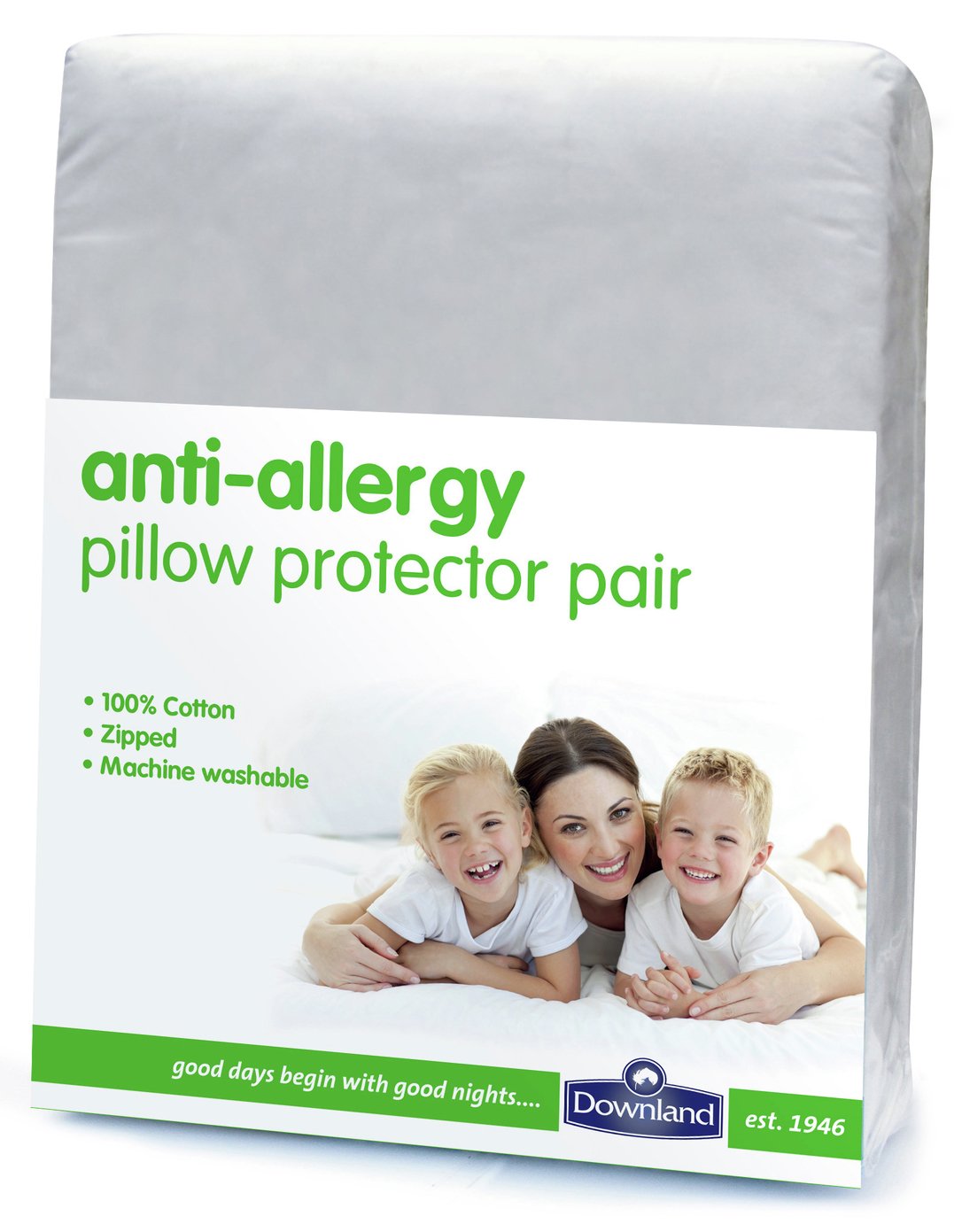 Downland Anti Allergy Pair of Pillow Protectors