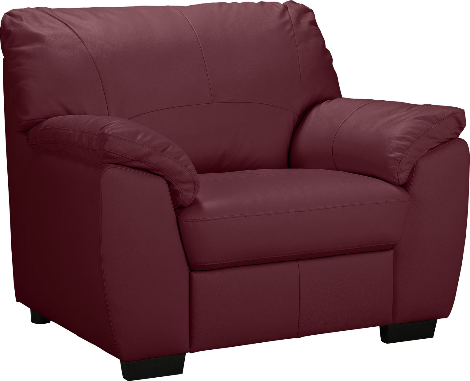 Argos Home Milano Leather Chair and 2 Seater Sofa - Burgundy