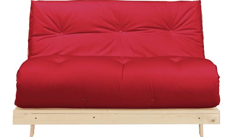 argos red leather sofa bed