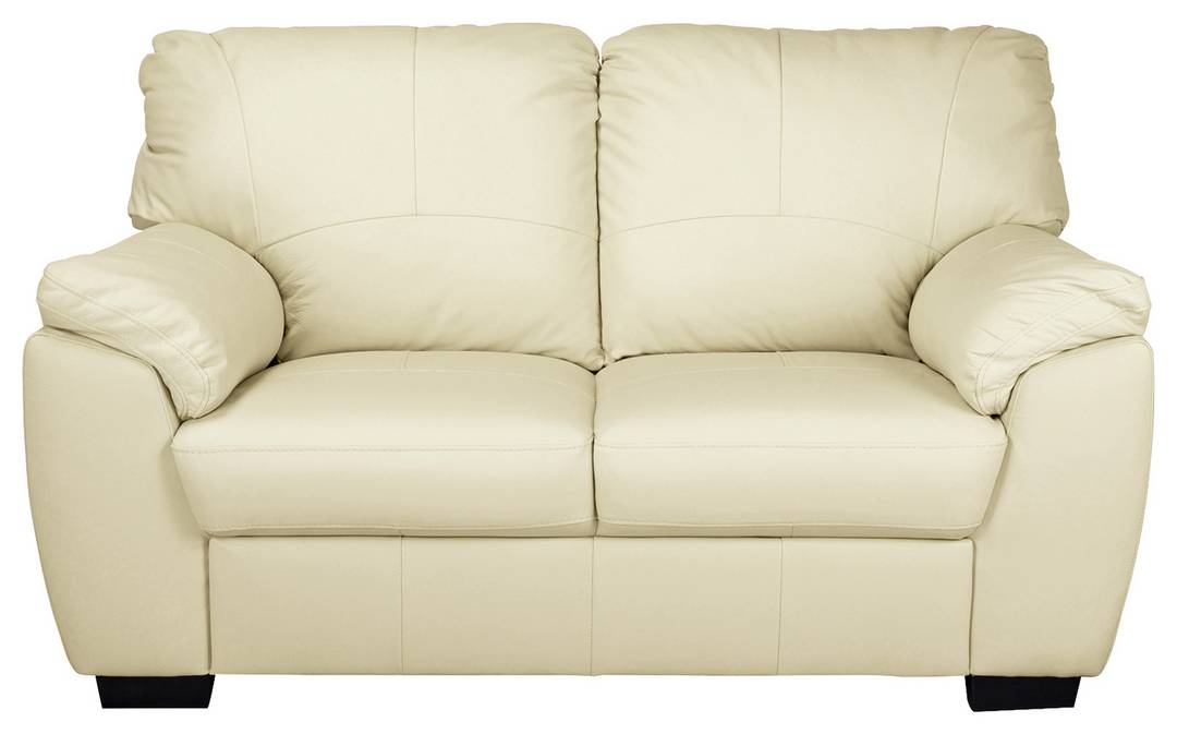 Argos Home Milano Leather 2 Seater Sofa - Ivory