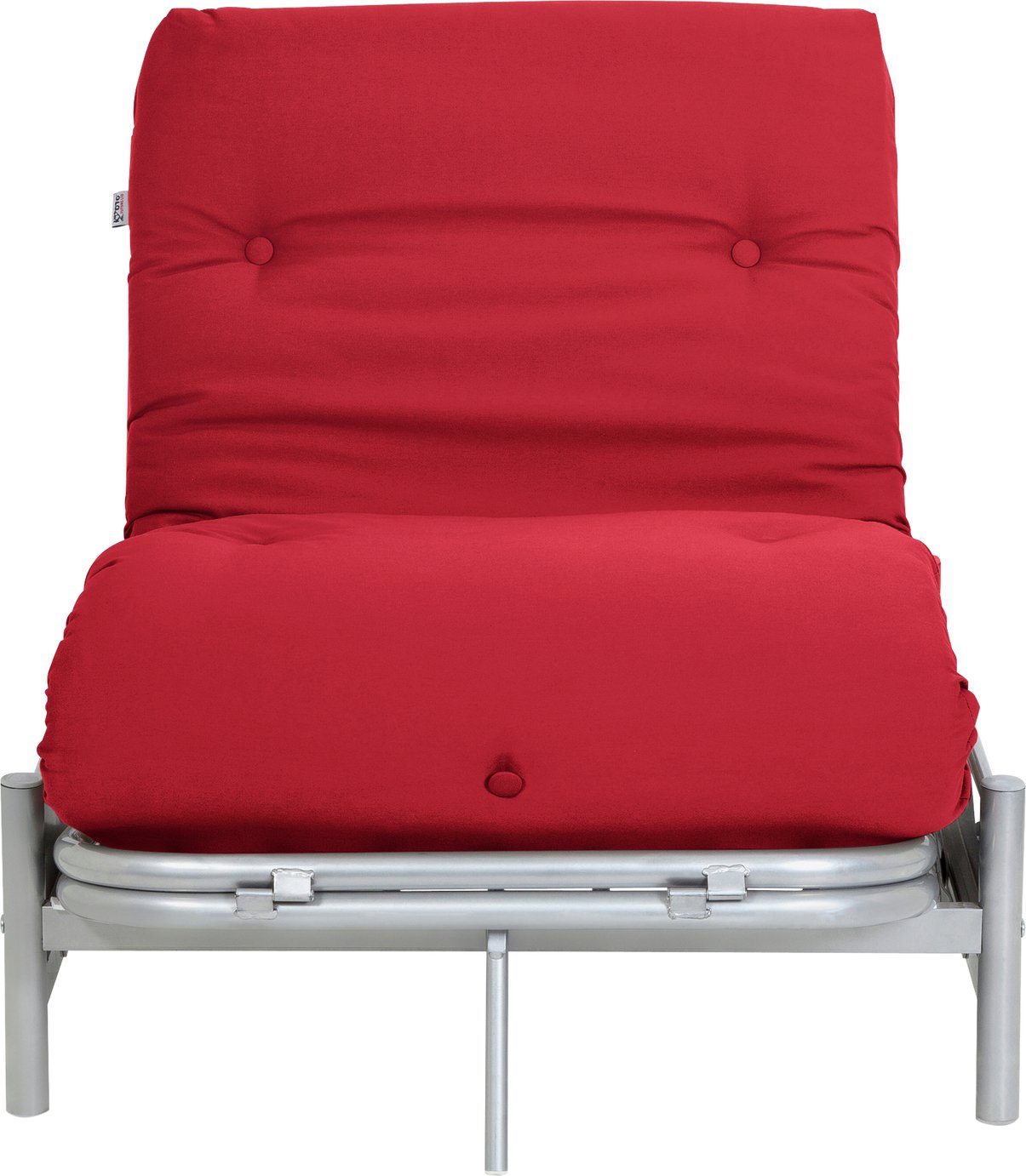 Argos Home Single Futon Metal Sofa Bed with Mattress - Red