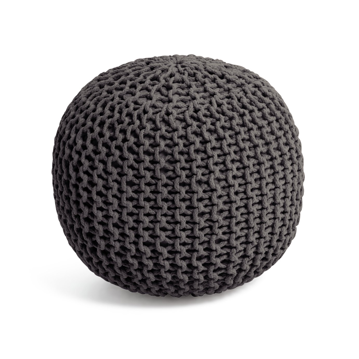 Kaikoo Dottie Cotton Knitted Pod Footstool - Charcoal