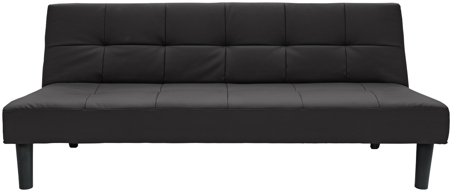 Habitat Patsy Faux Leather 2 Seater Clic Clac Sofa Bed-Black