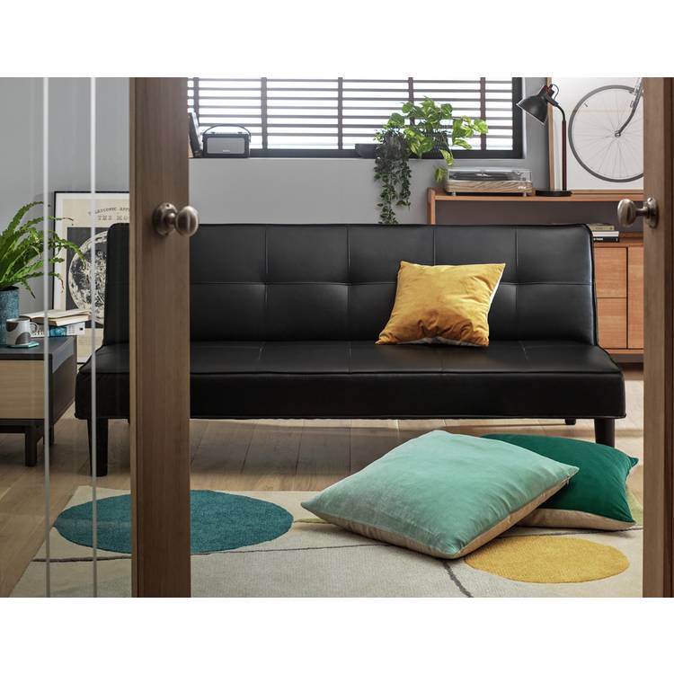 Argos Home Patsy FauxLeather 2Seater ClicClac SofaBed -Black 0