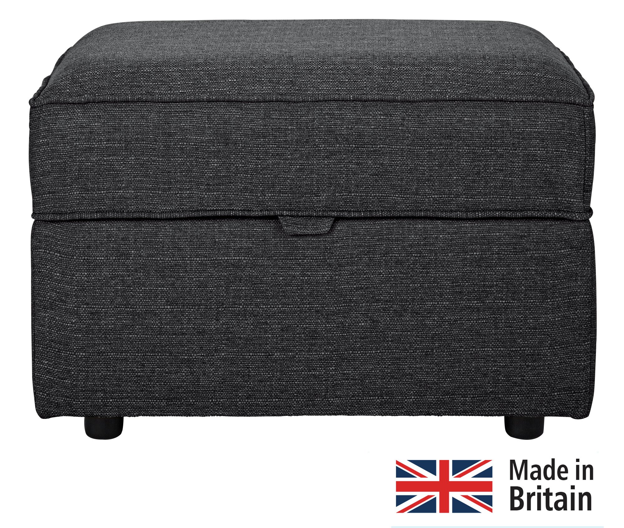 Argos Home Clara Fabric Storage Footstool - Charcoal