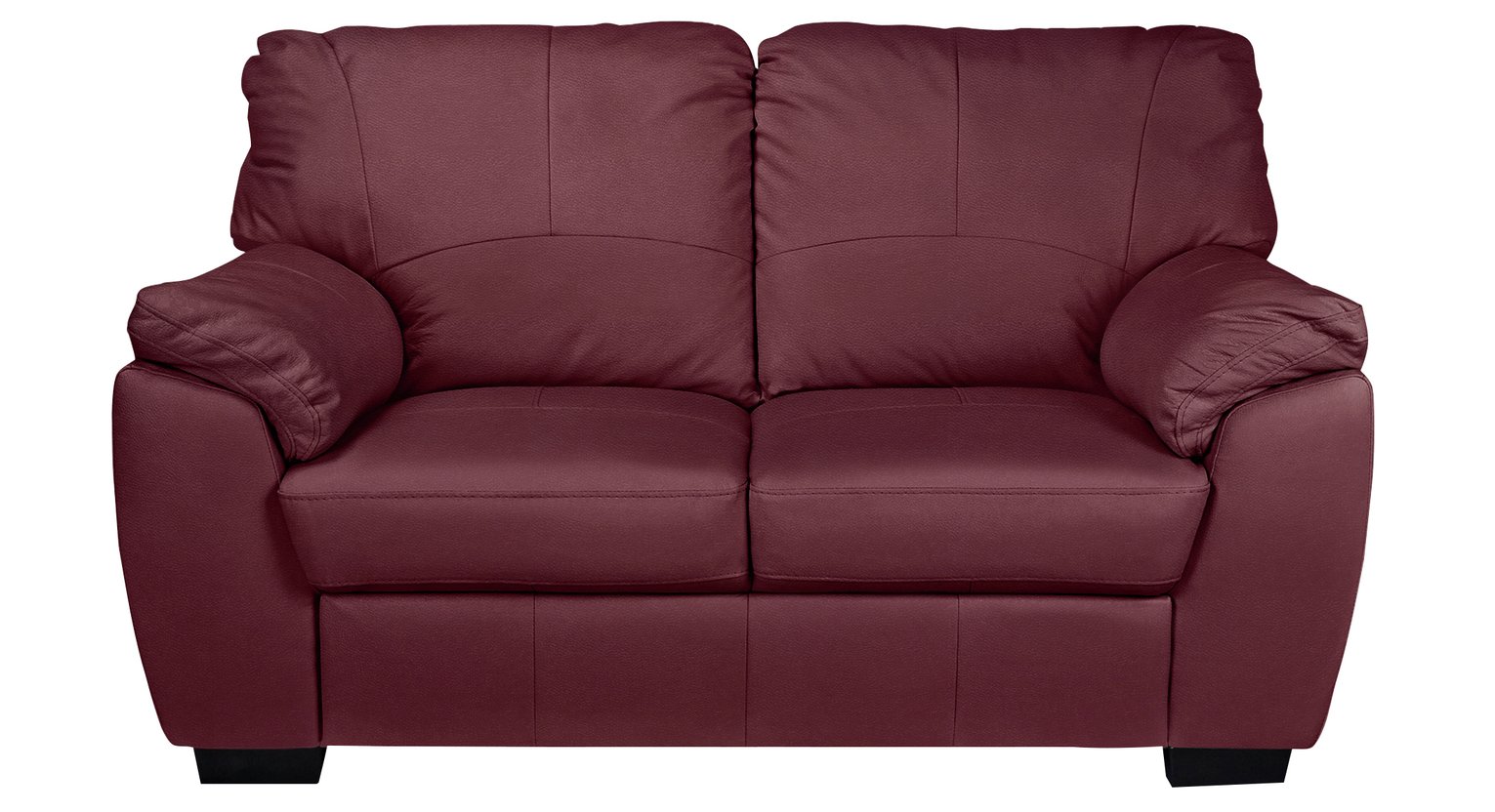 Argos Home Milano Leather 2 Seater Sofa - Burgundy