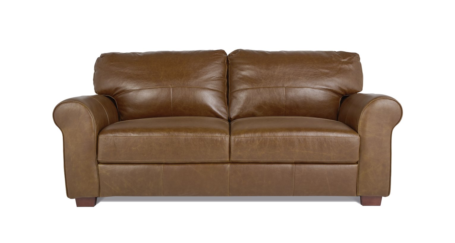 Habitat Salisbury Leather 3 Seater Sofa - Tan