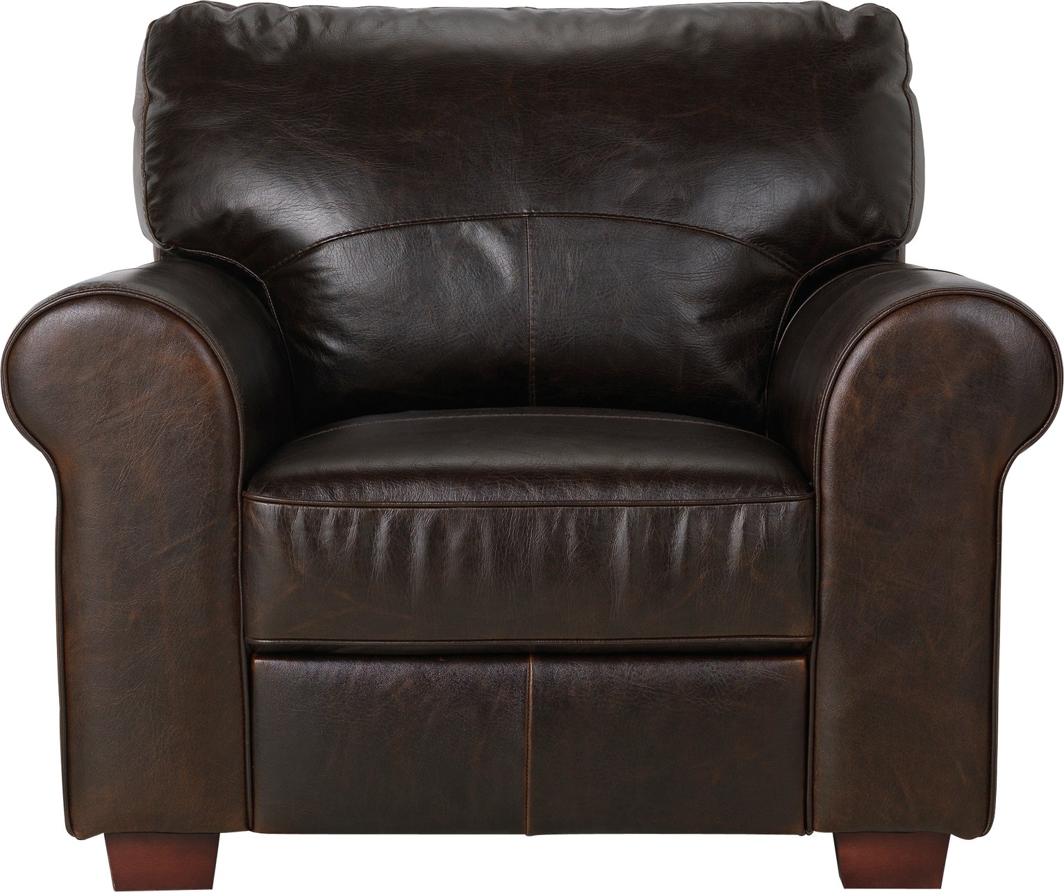 Habitat Salisbury Leather Armchair - Chocolate