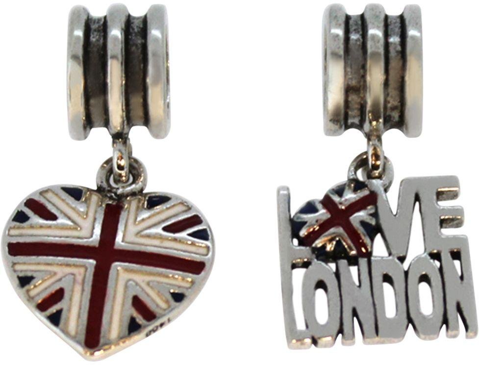 Link Up S.Silver Union Jack and Love London Charms - 2.