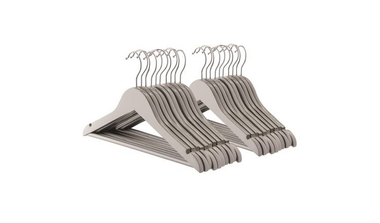 Harbour Housewares Wooden Children's Hangers - Grey - Pack of 20