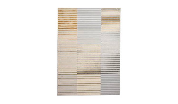 Mega Flooring Grey Modern Striped Rug - 80 x 150cm