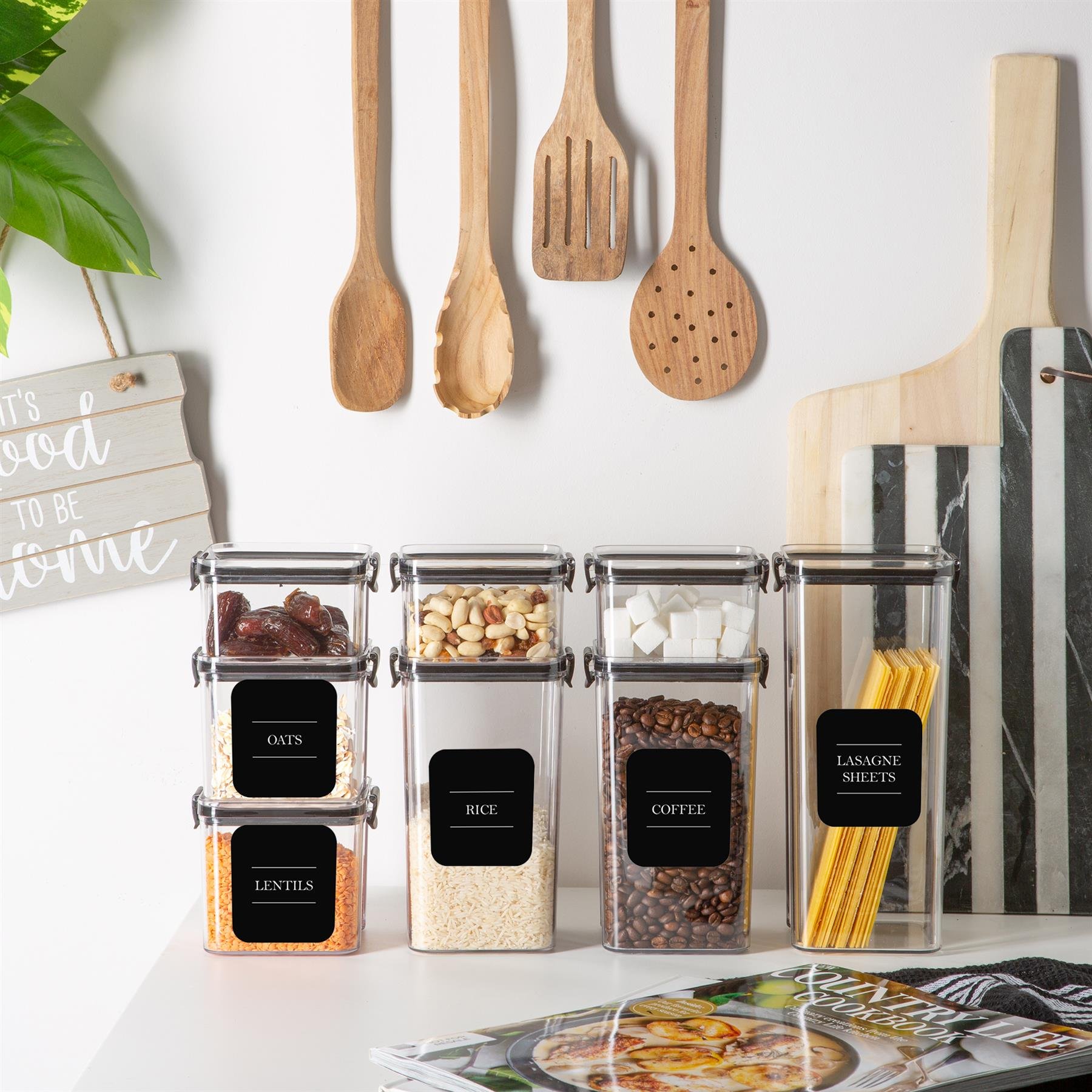 Buy Argon Tableware 8 Piece Food Storage Containers Set - 4 Sizes