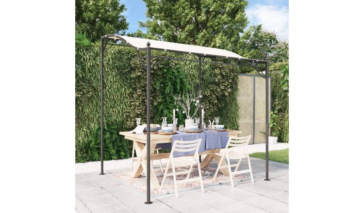 Walplus 2 x 2.3 m 180gsm Fabric Steel Canopy - Cream