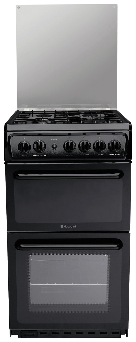 Hotpoint HAGL51K Twin Gas Cooker - Black