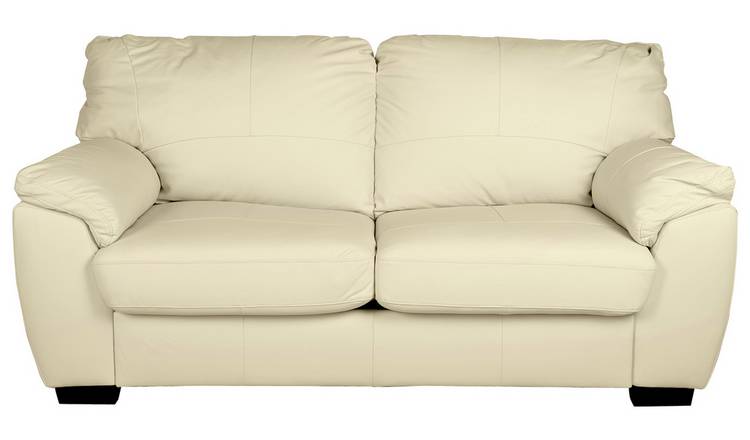 Argos brown deals leather sofa