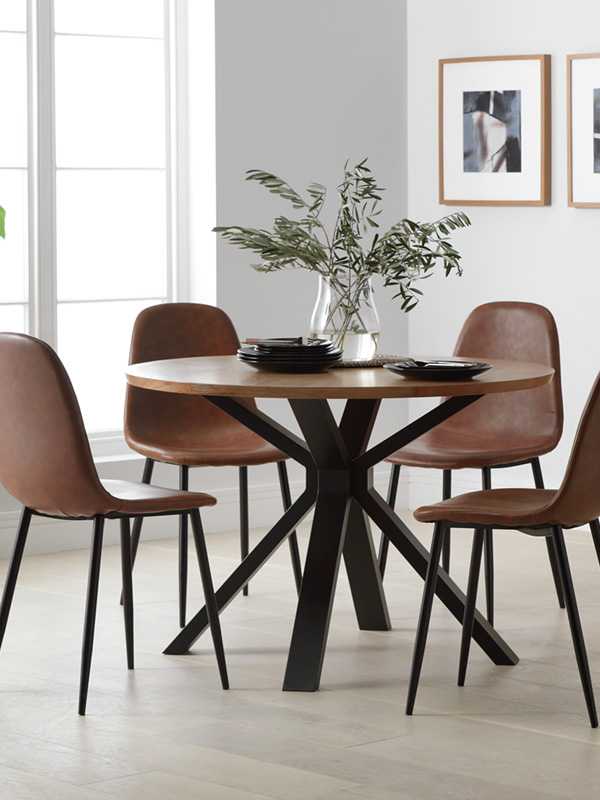 Argos Home Loft Living Wood Veneer 4 Seater Dining Table.