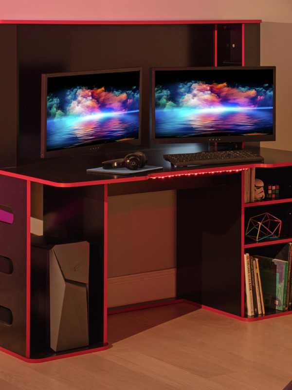 Argos Home Cornex Gaming Desk - Black.