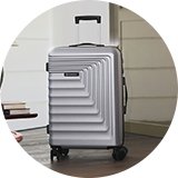 Featherstone 8 Wheel Hard Suitcase - Medium, Silver.