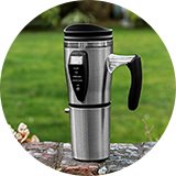 Menkind Heated Black Travel Mug - 500ml.