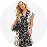 Mono Print Ruffle Tiered Midi Dress 14.